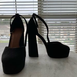 ASOS Black Platform Block Heel Pumps